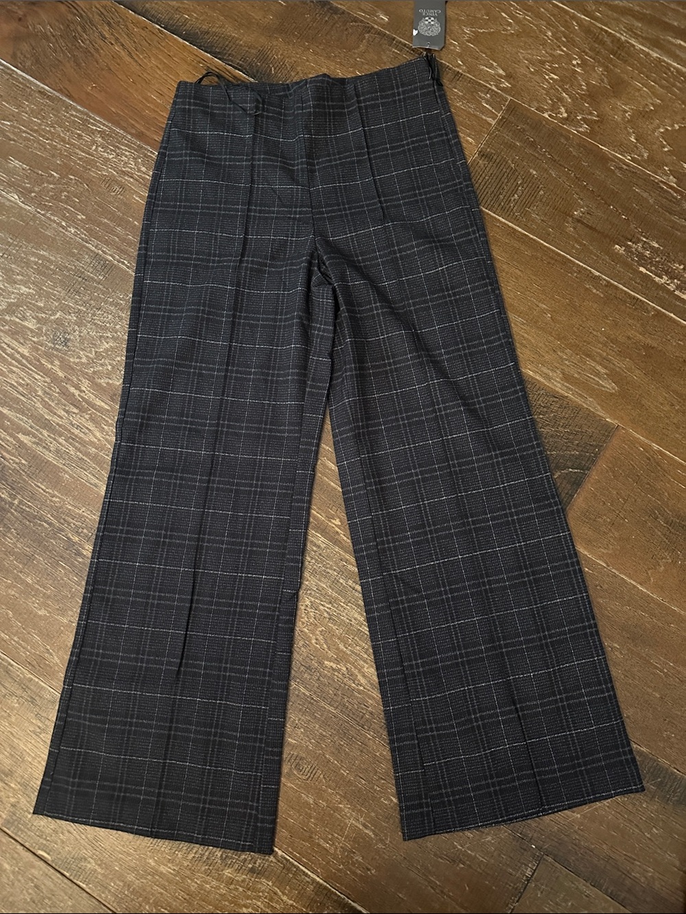 Vince Camuto Black Subtle Check Pencil Skirt